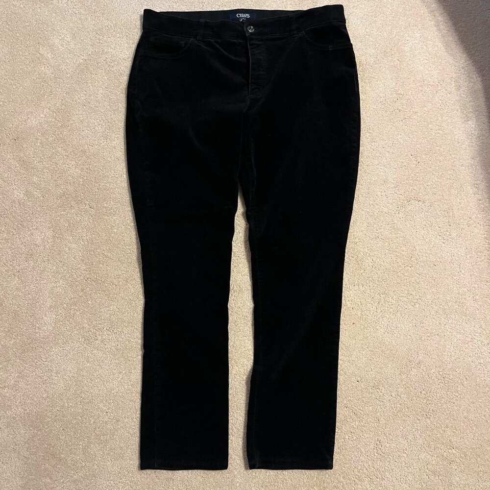Chaps black corduroy/velvet pants